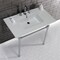 Fauceture KVPB37227W81 37-Inch Console Sink with Stainless Steel Legs (8-Inch, 3 Hole), White/Polished Chrome KVPB37227W81 - alternate 2